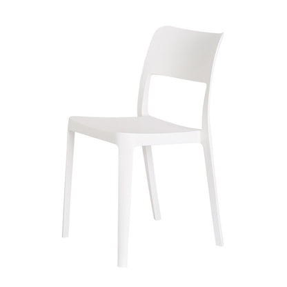 Set of Two White Heavy Duty Plastic Outdoor Stacking Accent Chairs HomeRoots