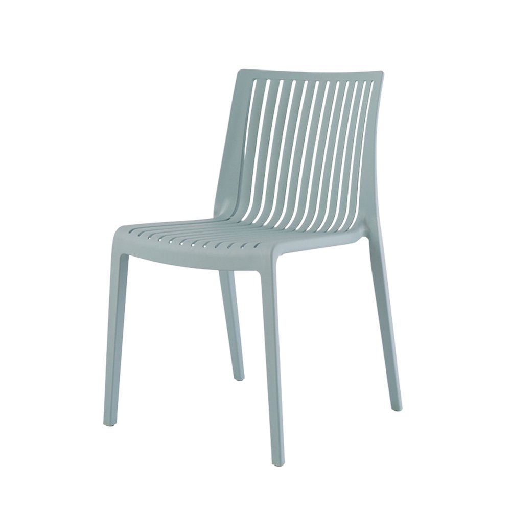 Set of Two Baby Blue Heavy Duty Plastic Outdoor Stacking Accent Chairs HomeRoots