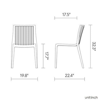 Set of Two Black Heavy Duty Plastic Outdoor Stacking Accent Chairs HomeRoots