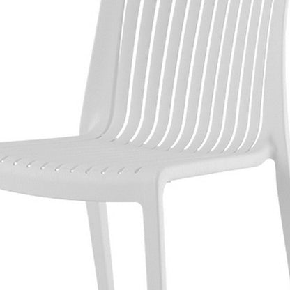 Set of Two White Heavy Duty Plastic Outdoor Stacking Accent Chairs HomeRoots