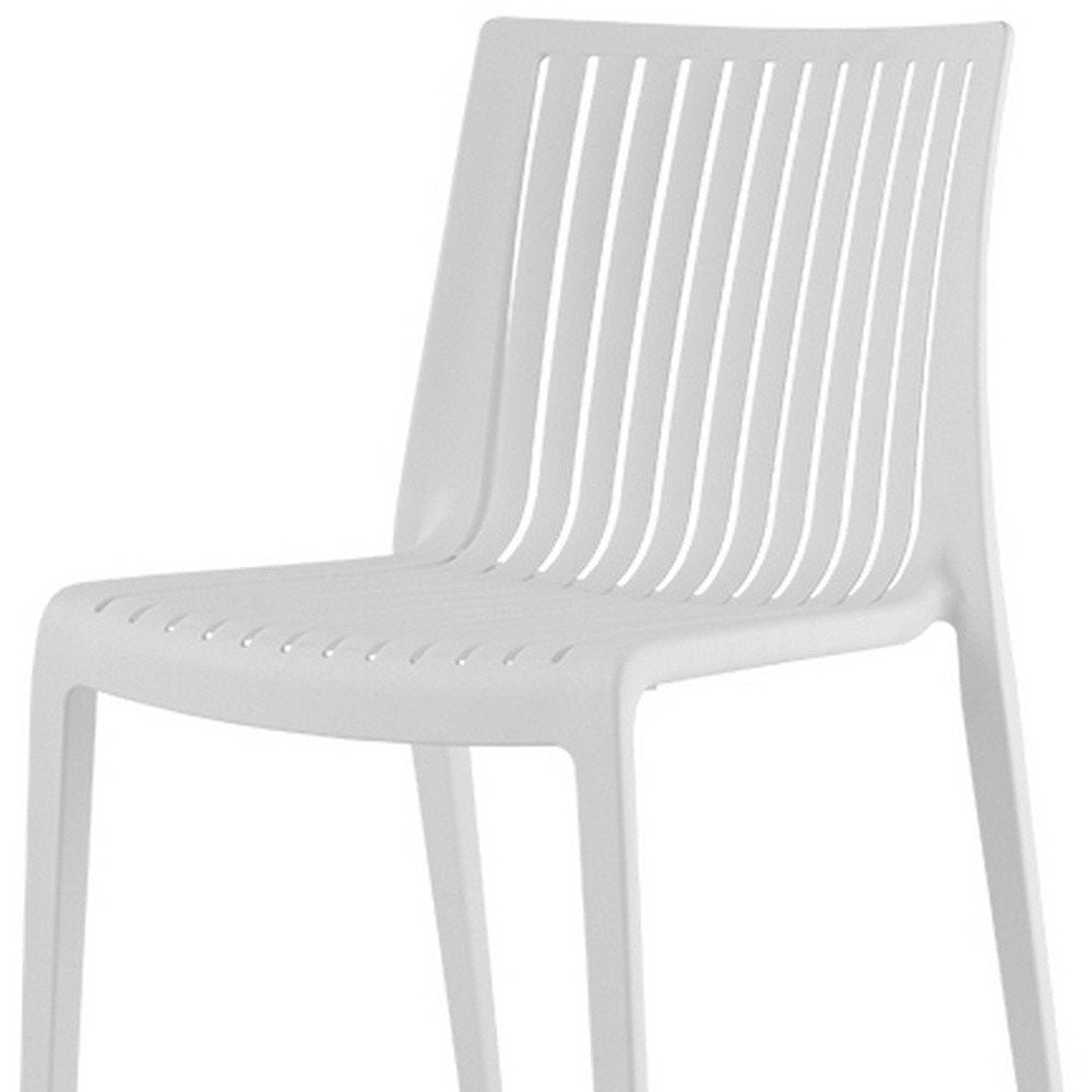Set of Two White Heavy Duty Plastic Outdoor Stacking Accent Chairs HomeRoots