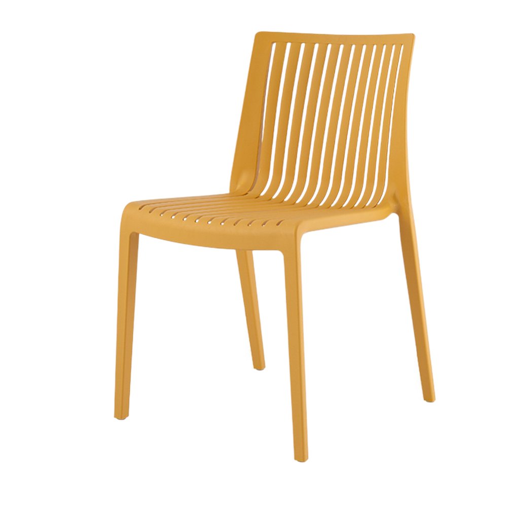 Set of Two Gold Heavy Duty Plastic Outdoor Stacking Accent Chairs HomeRoots