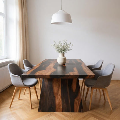 75" Brown Solid Wood Pedestal Base Dining Table HomeRoots