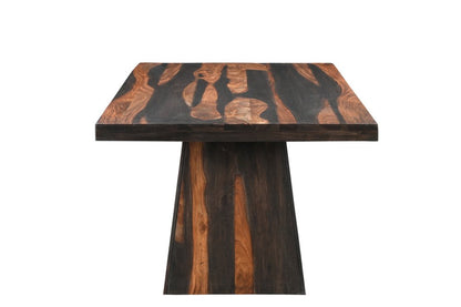 75" Brown Solid Wood Pedestal Base Dining Table HomeRoots