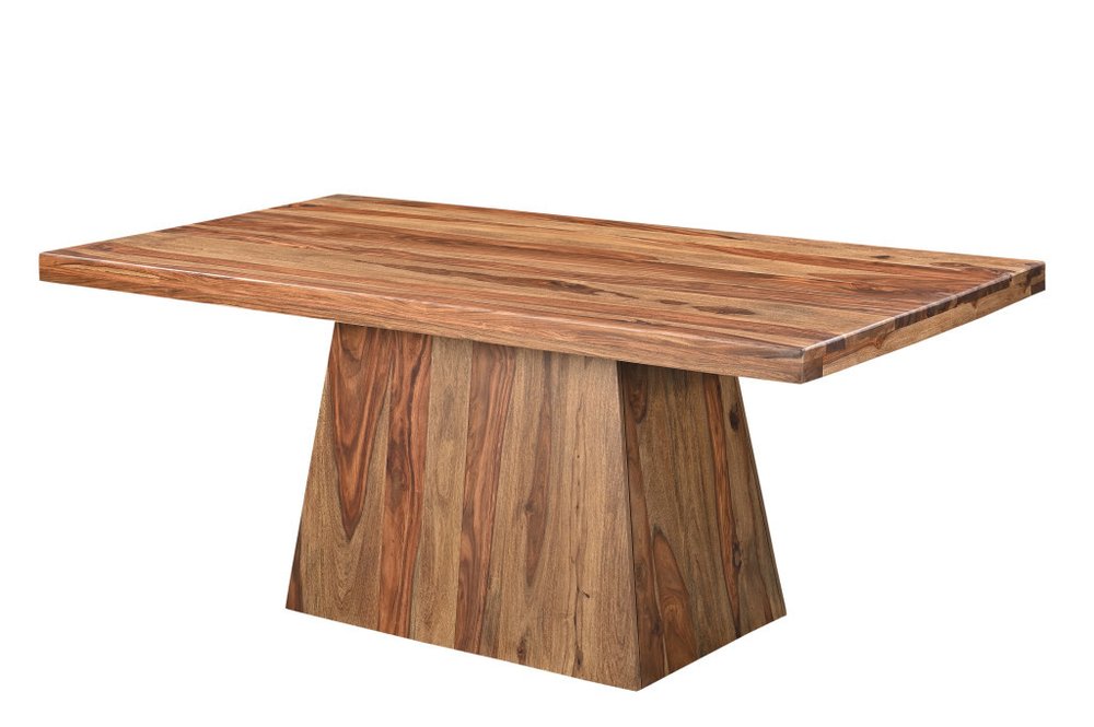 75" Brown Wood Pedestal Base Dining Table HomeRoots