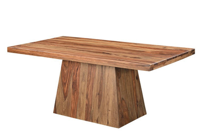 75" Brown Wood Pedestal Base Dining Table HomeRoots