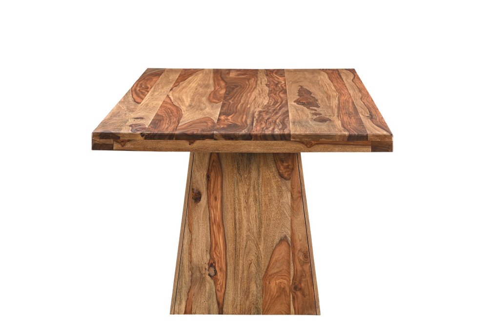 75" Brown Wood Pedestal Base Dining Table HomeRoots