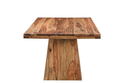 75" Brown Wood Pedestal Base Dining Table HomeRoots
