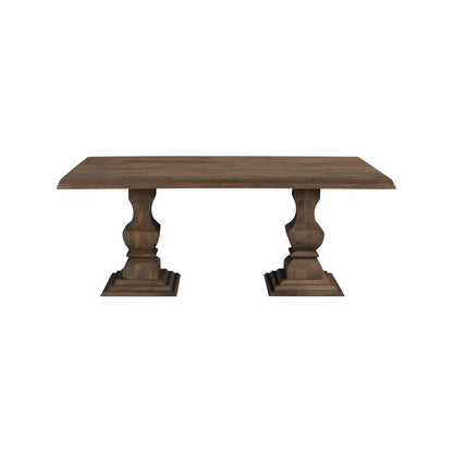 96" Brown Solid Wood Double Pedestal Base Dining Table HomeRoots