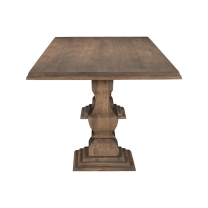 96" Brown Solid Wood Double Pedestal Base Dining Table HomeRoots