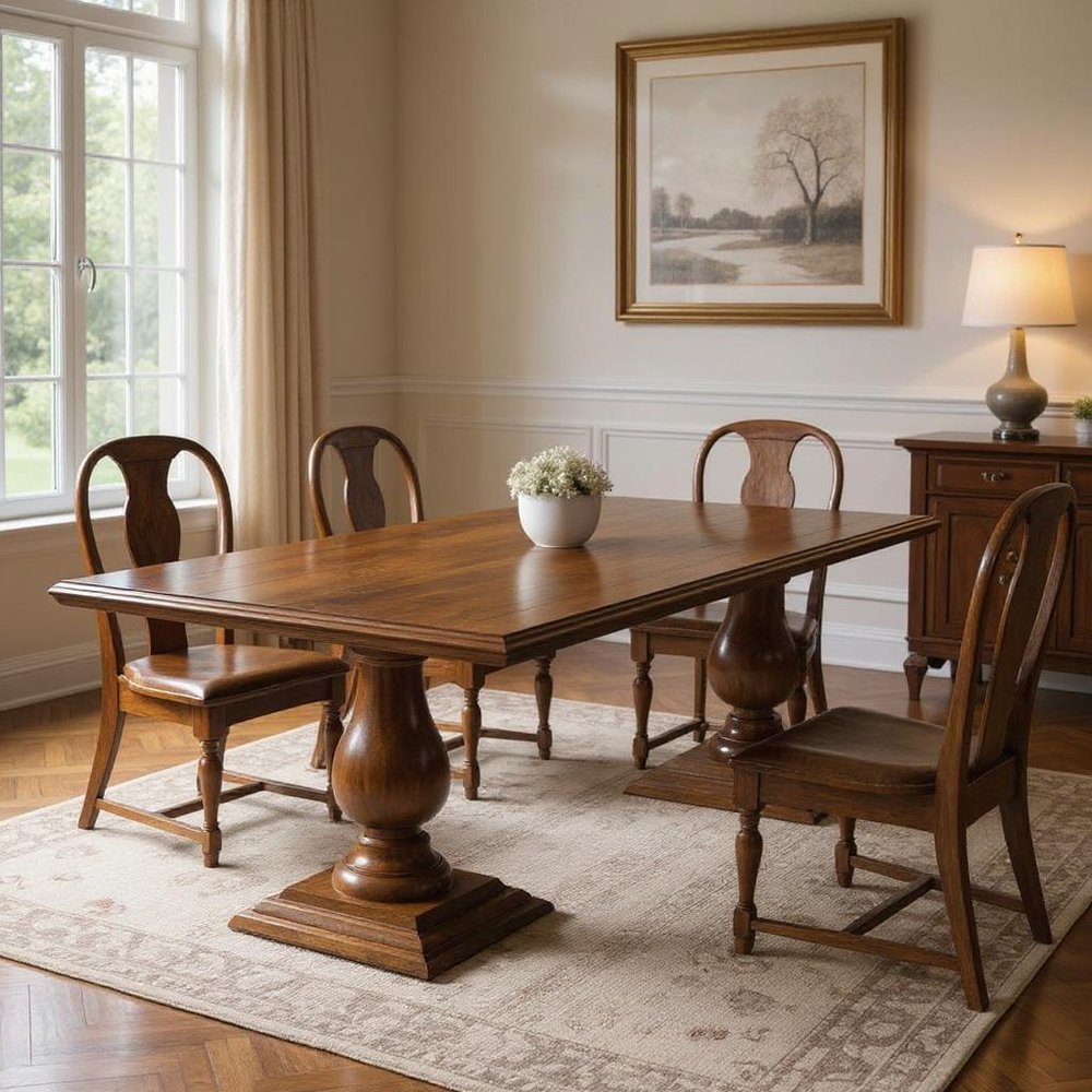96" Dark Brown Wood Double Pedestal Base Dining Table HomeRoots
