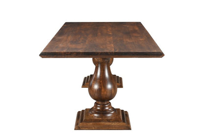 96" Dark Brown Wood Double Pedestal Base Dining Table HomeRoots