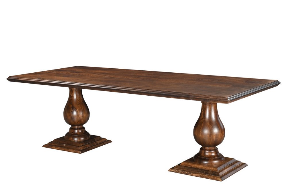 96" Dark Brown Wood Double Pedestal Base Dining Table HomeRoots