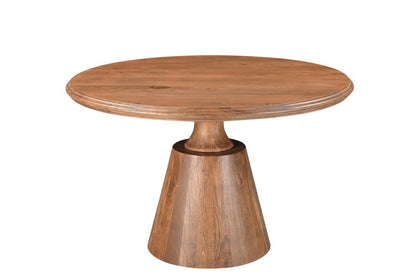 48" Natural Wood Pedestal Base Round Top Dining Table HomeRoots