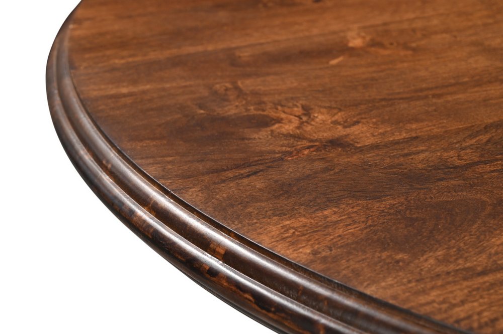 48" Brown Solid Wood Pedestal Base Round Top Dining Table HomeRoots