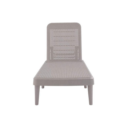 75" Taupe Heavy Duty Plastic Outdoor Stacking Chaise Lounge