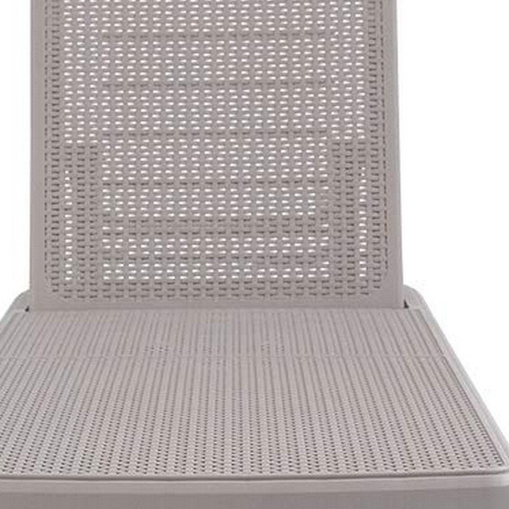 75" Taupe Heavy Duty Plastic Outdoor Stacking Chaise Lounge — view 5