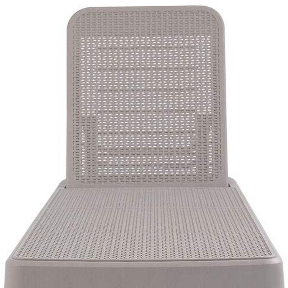 75" Taupe Heavy Duty Plastic Outdoor Stacking Chaise Lounge — view 6