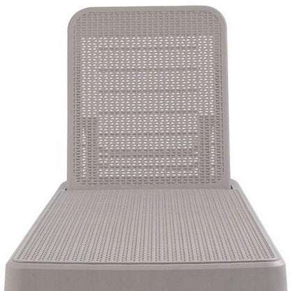 75" Taupe Heavy Duty Plastic Outdoor Stacking Chaise Lounge