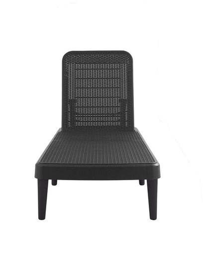 75" Black Heavy Duty Plastic Outdoor Stacking Chaise Lounge HomeRoots