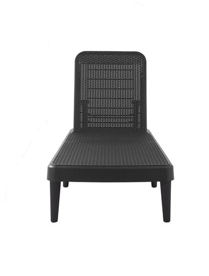 75" Black Heavy Duty Plastic Outdoor Stacking Chaise Lounge HomeRoots