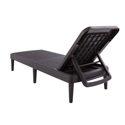 75" Brown Heavy Duty Plastic Outdoor Stacking Chaise Lounge HomeRoots