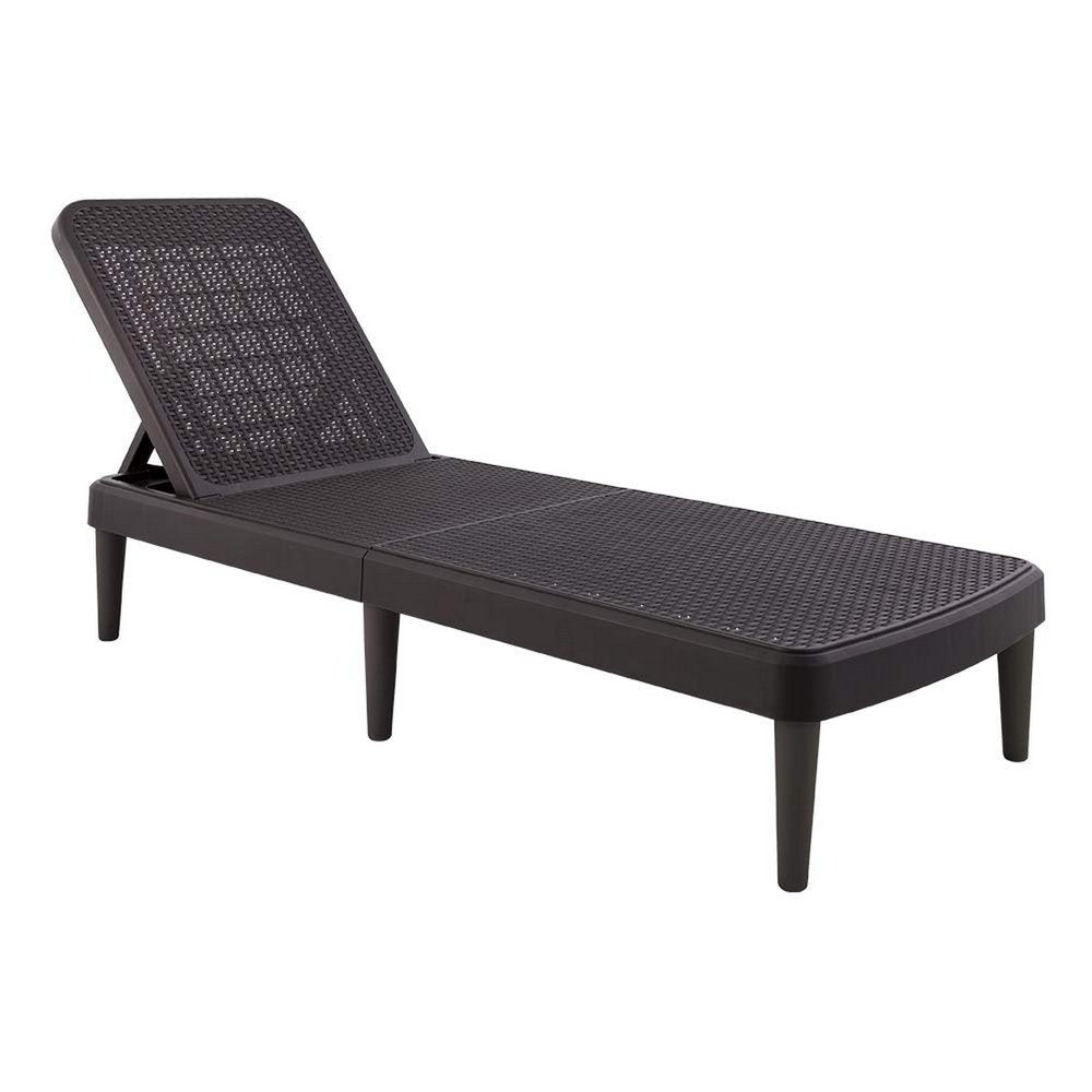 75" Brown Heavy Duty Plastic Outdoor Stacking Chaise Lounge HomeRoots