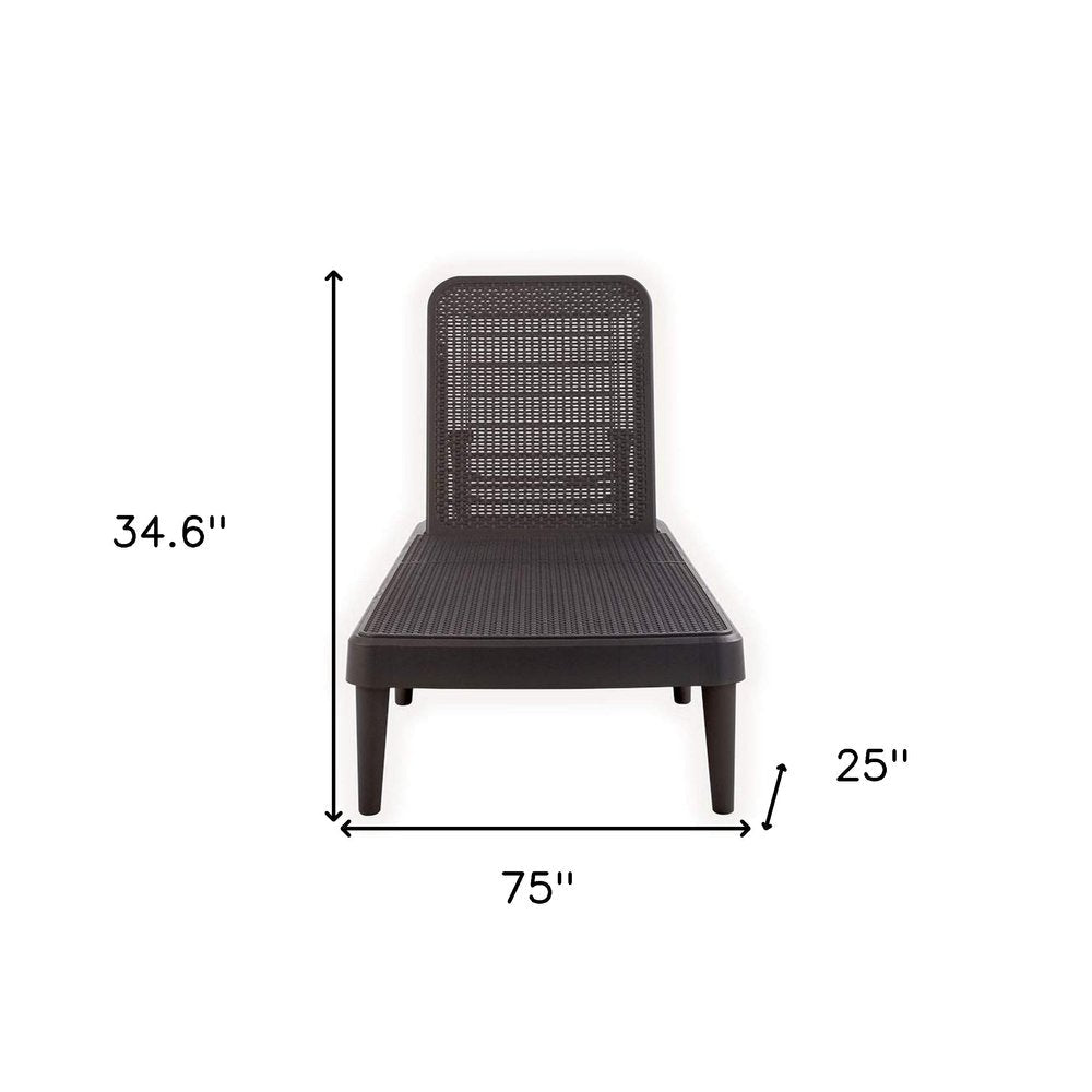 75" Brown Heavy Duty Plastic Outdoor Stacking Chaise Lounge HomeRoots