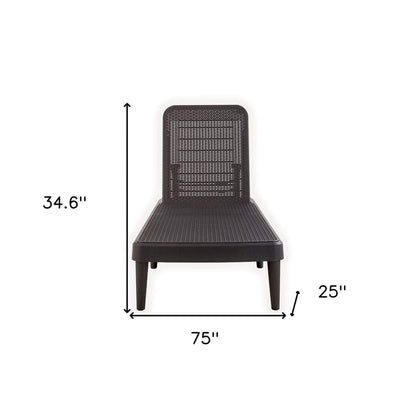 75" Brown Heavy Duty Plastic Outdoor Stacking Chaise Lounge HomeRoots