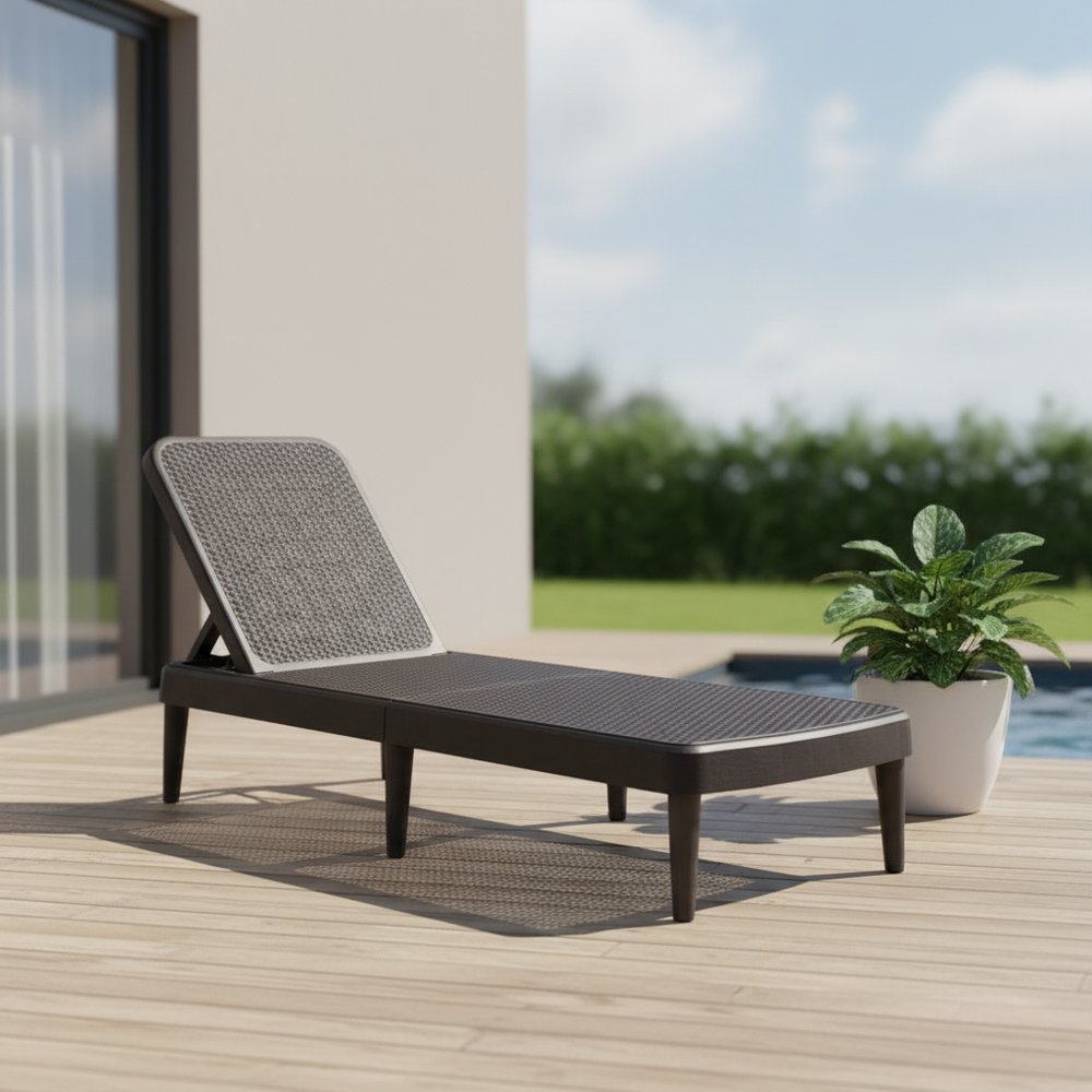 75" Brown Heavy Duty Plastic Outdoor Stacking Chaise Lounge HomeRoots