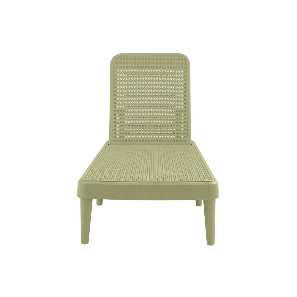 75" Sage Heavy Duty Plastic Outdoor Stacking Chaise Lounge