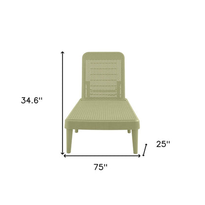 75" Sage Heavy Duty Plastic Outdoor Stacking Chaise Lounge HomeRoots