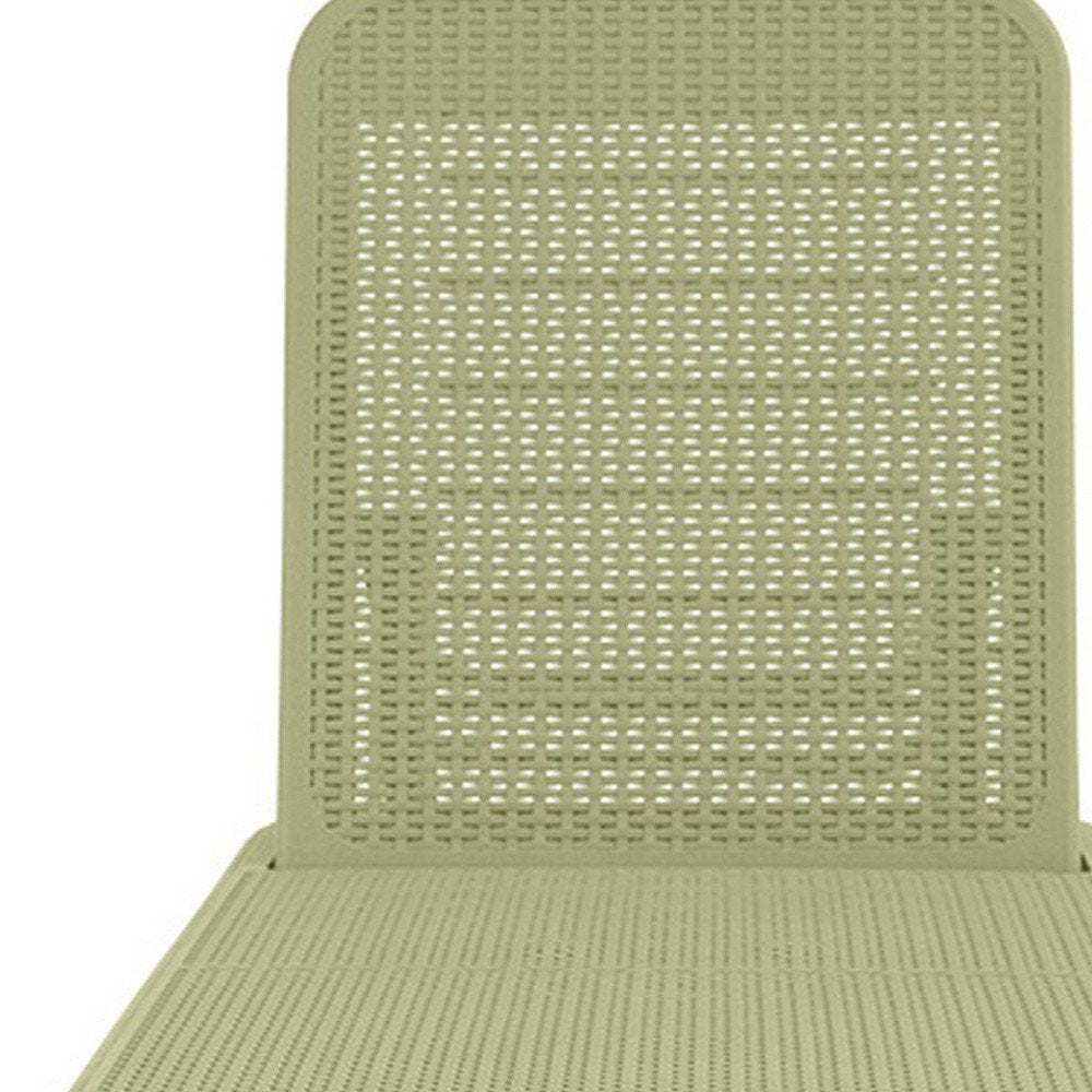75" Sage Heavy Duty Plastic Outdoor Stacking Chaise Lounge — view 5