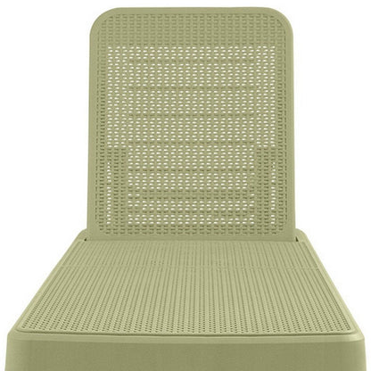 75" Sage Heavy Duty Plastic Outdoor Stacking Chaise Lounge HomeRoots