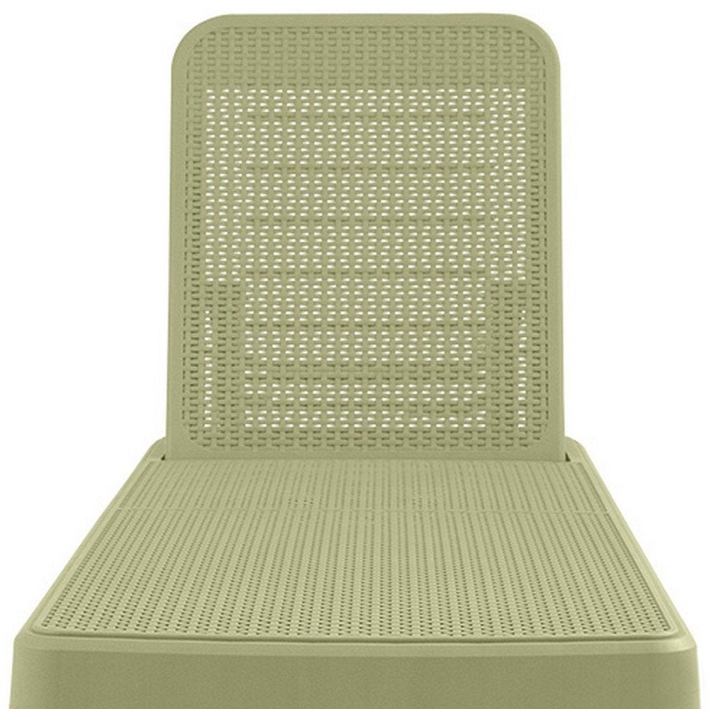 75" Sage Heavy Duty Plastic Outdoor Stacking Chaise Lounge — view 6