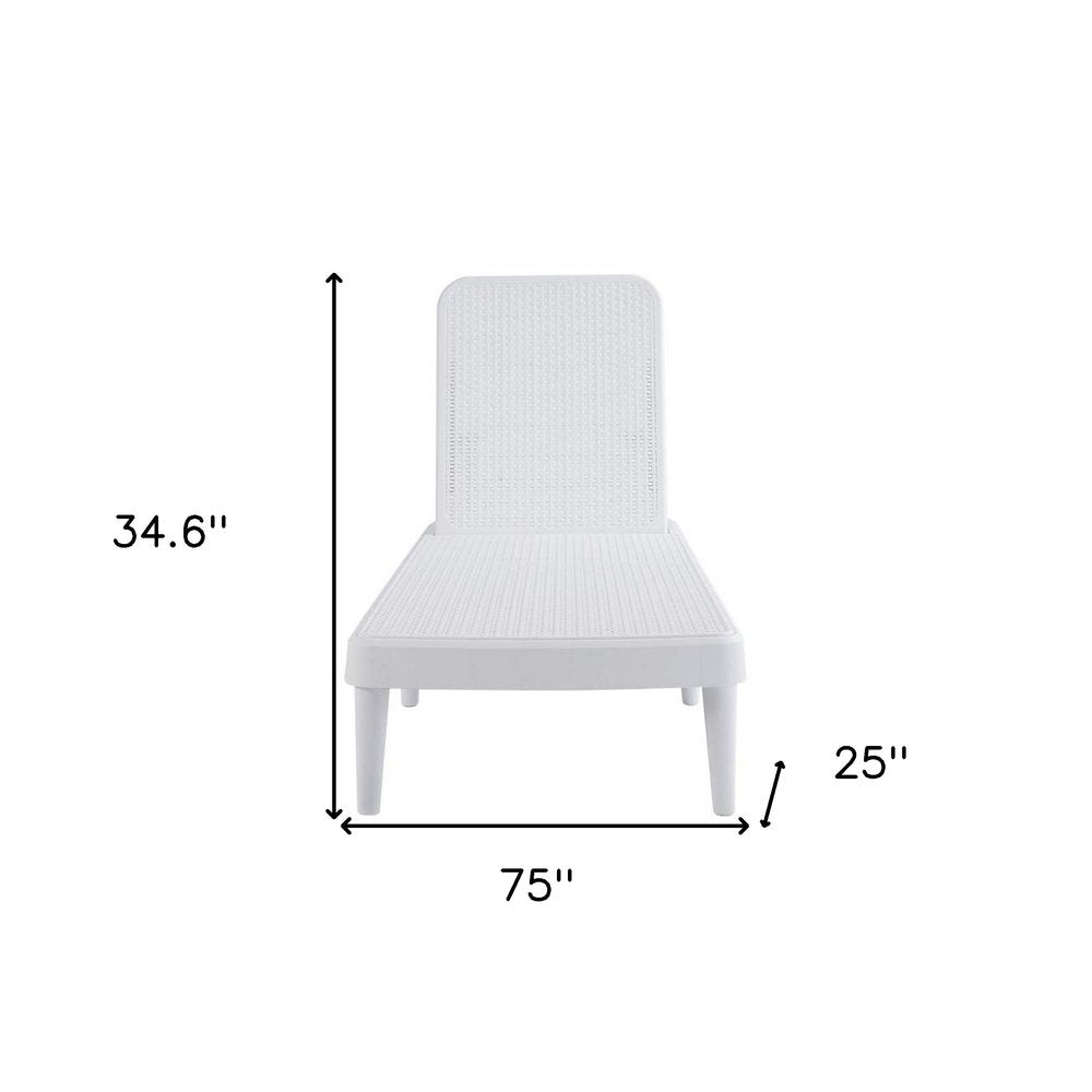 75" White Heavy Duty Plastic Outdoor Stacking Chaise Lounge HomeRoots