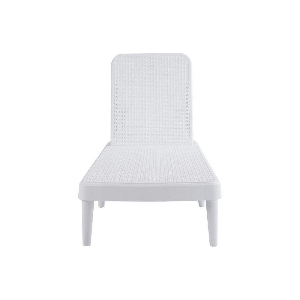 75" White Heavy Duty Plastic Outdoor Stacking Chaise Lounge HomeRoots