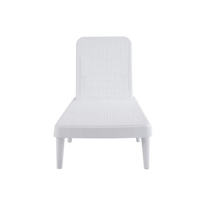 75" White Heavy Duty Plastic Outdoor Stacking Chaise Lounge HomeRoots