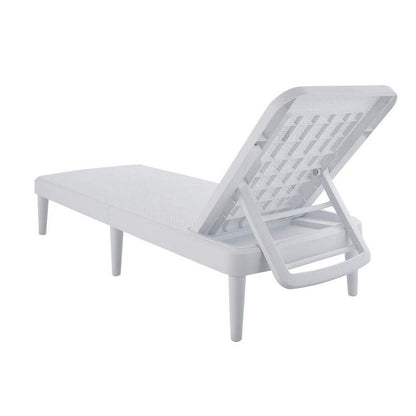75" White Heavy Duty Plastic Outdoor Stacking Chaise Lounge HomeRoots