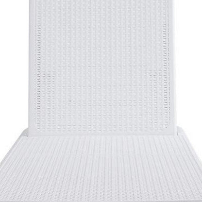 75" White Heavy Duty Plastic Outdoor Stacking Chaise Lounge HomeRoots