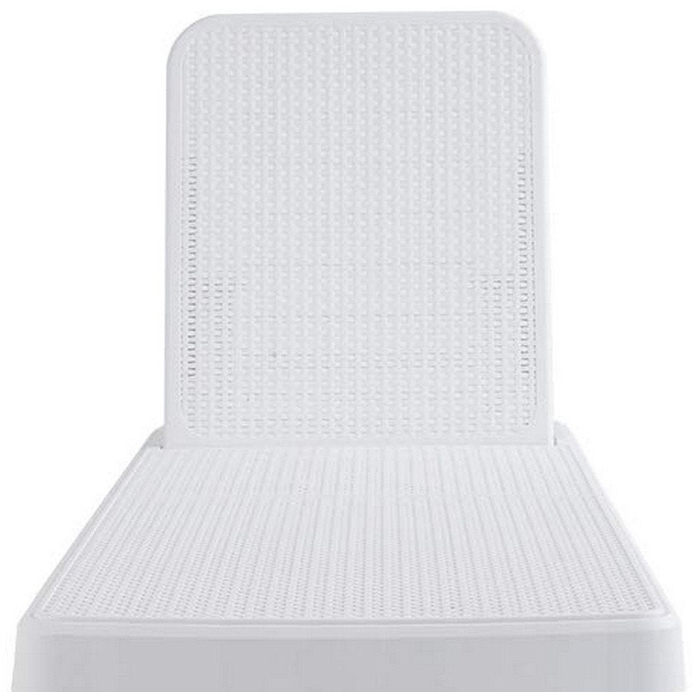 75" White Heavy Duty Plastic Outdoor Stacking Chaise Lounge HomeRoots