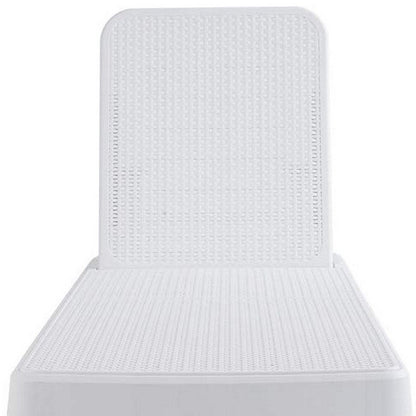 75" White Heavy Duty Plastic Outdoor Stacking Chaise Lounge HomeRoots