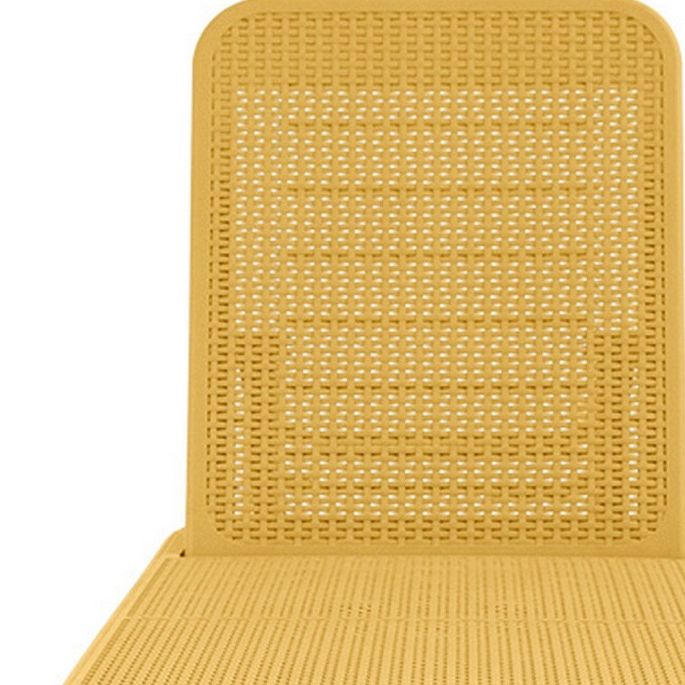 75" Gold Heavy Duty Plastic Outdoor Stacking Chaise Lounge — view 6