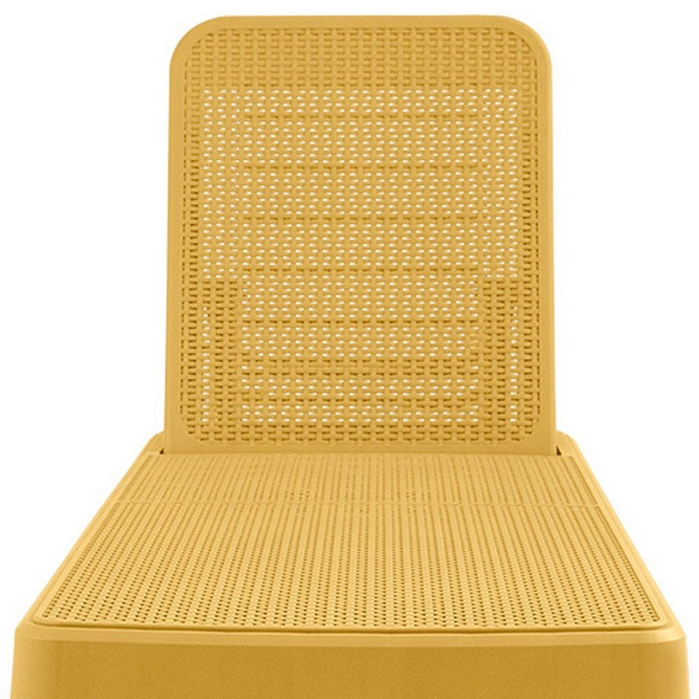 75" Gold Heavy Duty Plastic Outdoor Stacking Chaise Lounge — view 7