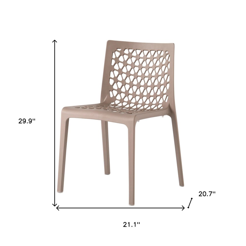 Set of Two Gray Heavy Duty Plastic Outdoor Stacking Dining Chairs HomeRoots