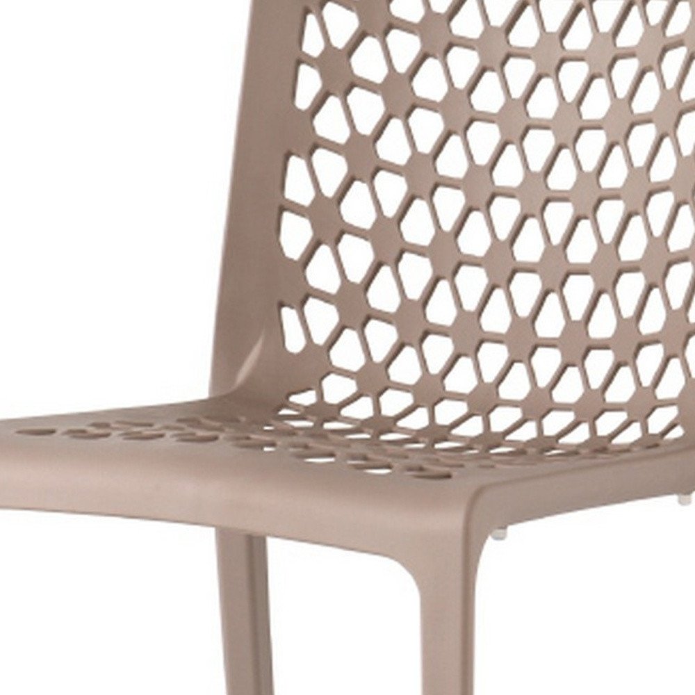 Set of Two Gray Heavy Duty Plastic Outdoor Stacking Dining Chairs HomeRoots