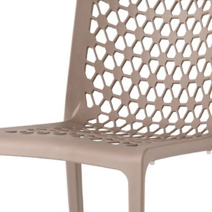 Set of Two Gray Heavy Duty Plastic Outdoor Stacking Dining Chairs HomeRoots