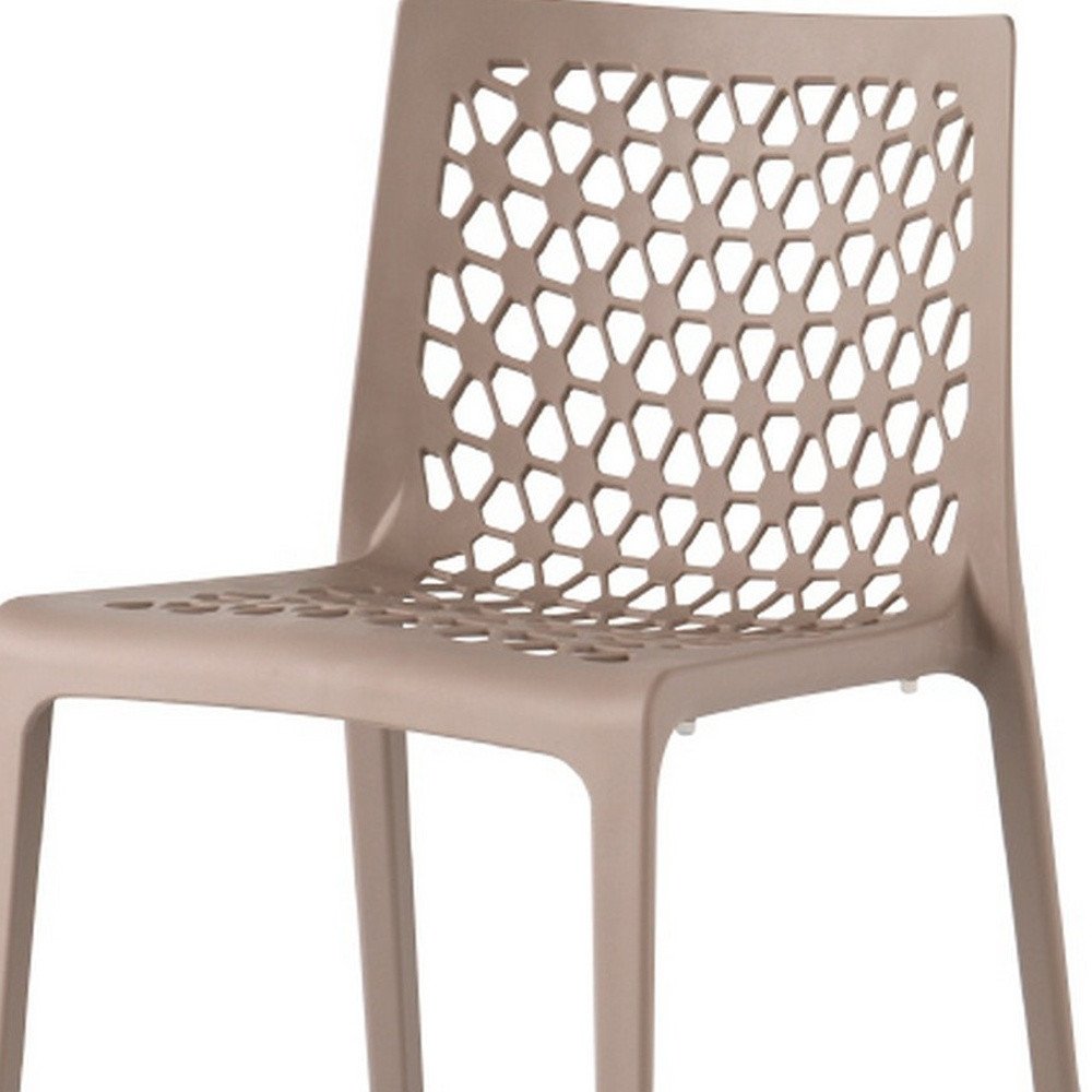 Set of Two Gray Heavy Duty Plastic Outdoor Stacking Dining Chairs HomeRoots