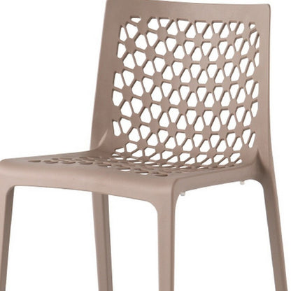 Set of Two Gray Heavy Duty Plastic Outdoor Stacking Dining Chairs HomeRoots