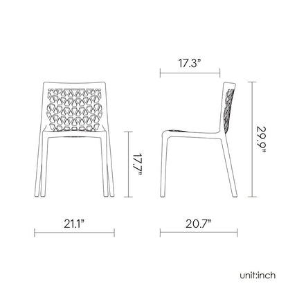 Set of Two White Heavy Duty Plastic Outdoor Stacking Dining Chairs HomeRoots